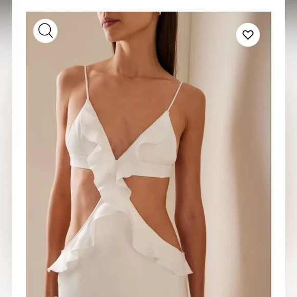 Coveshe Low-Cut Backless Ruffle Dress - Picture 2 of 9